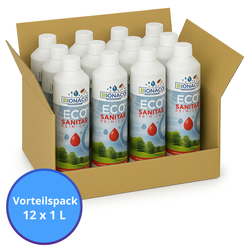 ECO Sanitär Reiniger Konzentrat | 1 Karton = 12 × 1000 ml | Bionaco Reinigung